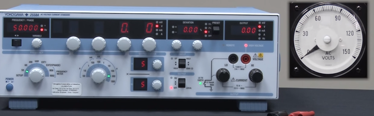  Testing AC panel meters using an AC Voltage and Current Standard