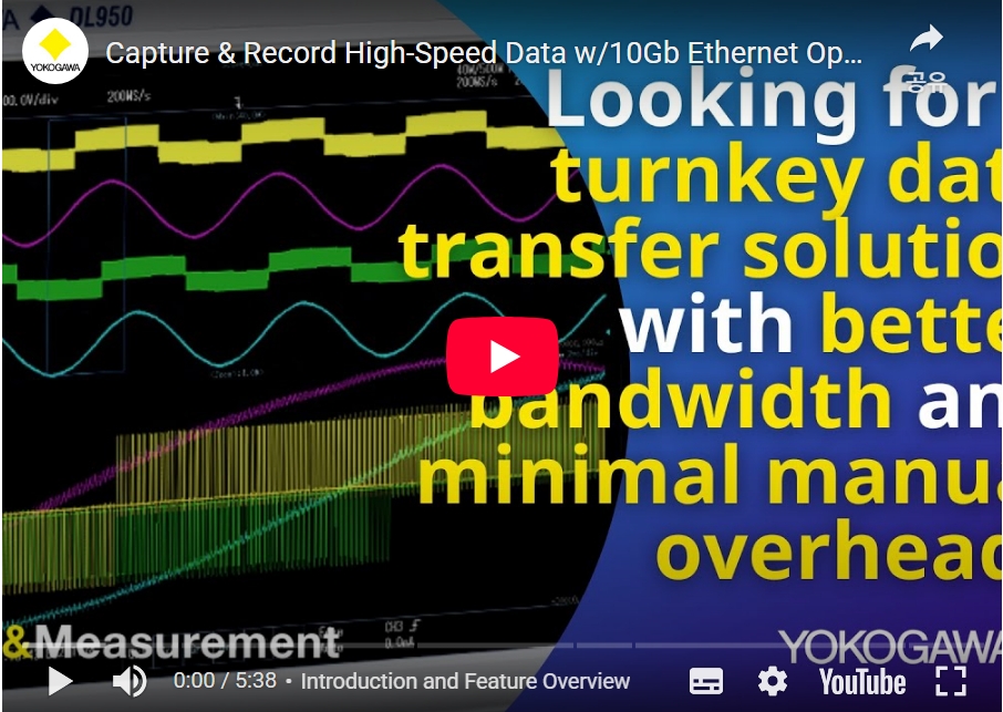 Capture & Record High-Speed Data w/10Gb Ethernet Option for DL950 ScopeCorder