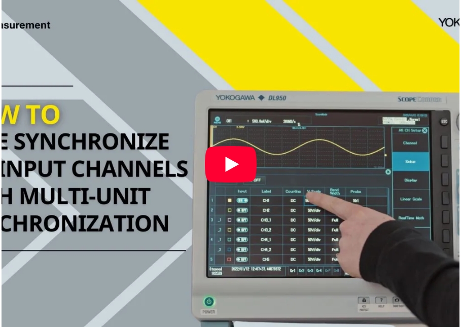 Time Synchronize 160 Input Channels with Multi-Unit Synchronization using a DL950 ScopeCorder