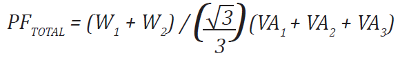 Three Phase Power Factor Measurement
